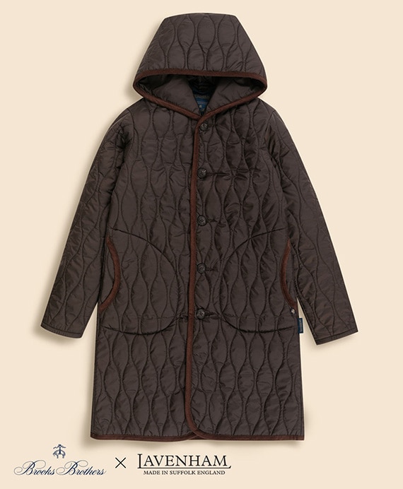 Brooks Brothers×LAVENHAM　ブランドン　キルティングフーデッドコート　Made in UK