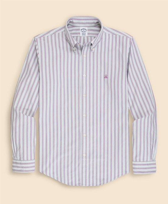 ラグジュアリー　オックスフォード　トラックストライプ　GFロゴ　スポーツシャツ　Regular Fit