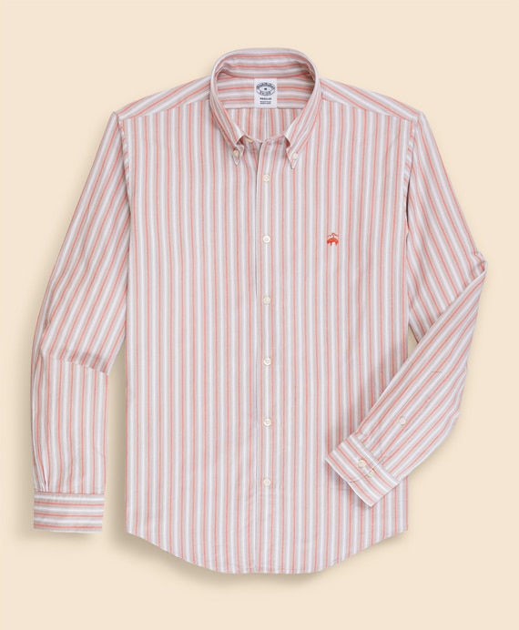 ラグジュアリー　オックスフォード　トラックストライプ　GFロゴ　スポーツシャツ　Regular Fit