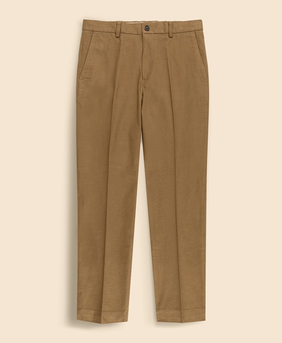 コットン　ブラッシュドツイル　プレーンフロントパンツ　Regular
