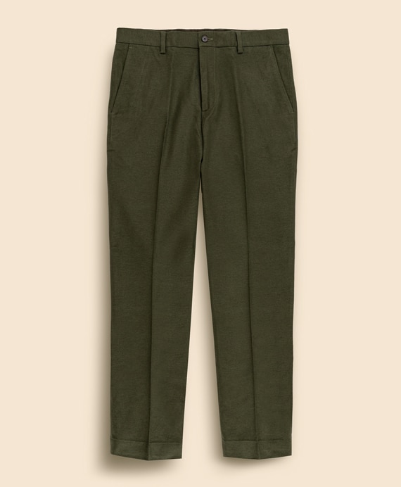 コットン　ブラッシュドツイル　プレーンフロントパンツ　Regular