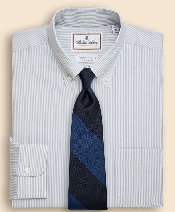 ラグジュアリー　ウォッシャブルウールオックスフォード　ベンガルストライプ 　ドレスシャツ　Regular Fit