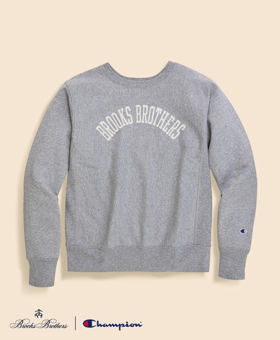 Brooks Brothers×Champion　USAコットン　フェルトパッチロゴ　スウェットシャツ　Made in USA