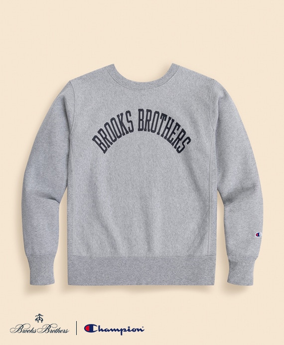 Brooks Brothers×Champion　USAコットン　ラバープリントロゴ　スウェットシャツ　Made in USA