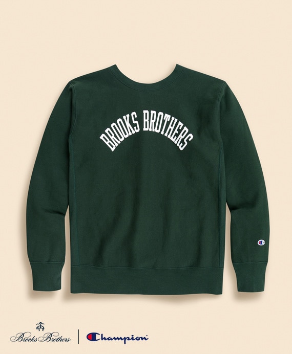 Brooks Brothers×Champion　USAコットン　ラバープリントロゴ　スウェットシャツ　Made in USA