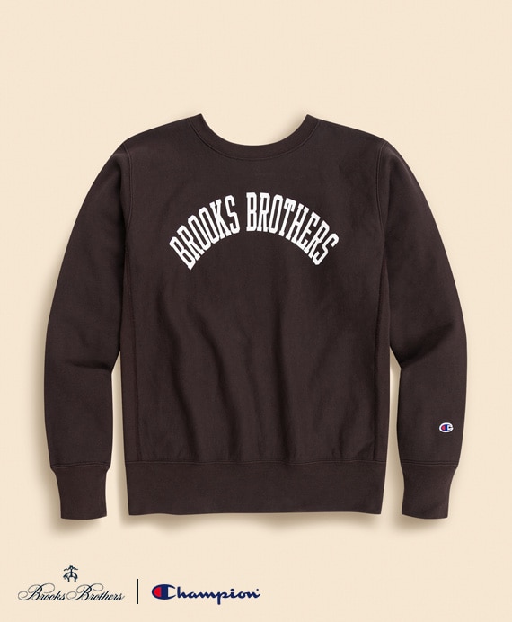 Brooks Brothers×Champion　USAコットン　ラバープリントロゴ　スウェットシャツ　Made in USA