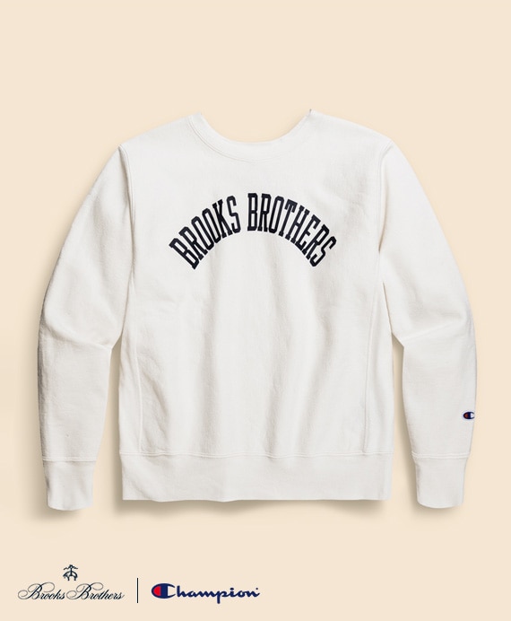 Brooks Brothers×Champion　USAコットン　ラバープリントロゴ　スウェットシャツ　Made in USA