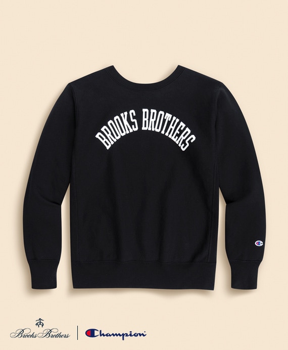 Brooks Brothers×Champion　USAコットン　ラバープリントロゴ　スウェットシャツ　Made in USA