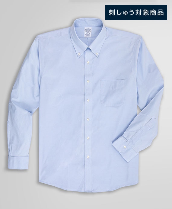 【刺しゅう対象メンズドレスシャツ】　ノンアイロン　スーピマコットンストレッチ　ピンポイントオックスフォード　ドレスシャツ　Regular Fit