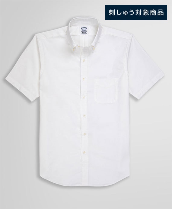 【刺しゅう対象メンズドレスシャツ】　スーピマコットン　オックスフォード　ショートスリーブ　ドレスシャツ　Regular Fit
