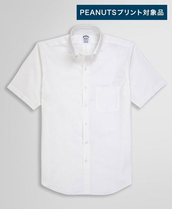 【プリント対象メンズドレスシャツ】　スーピマコットン　オックスフォード　ショートスリーブ　ドレスシャツ　Regular Fit