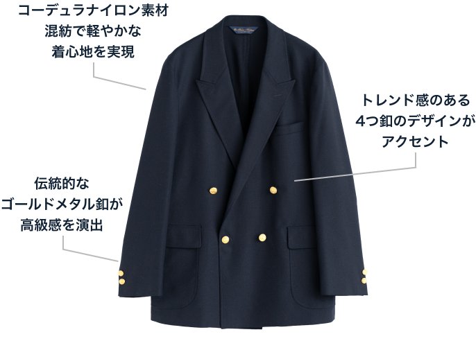 オンラインストア限定“NAVY BLAZER”の魅力の特徴 詳細