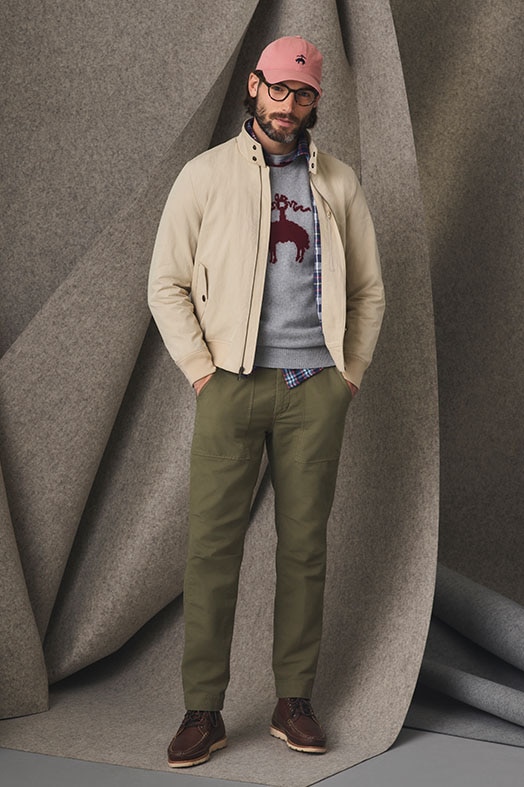 Brooks brothers 中綿ノーカラージャケット BROOKS BROTHERS カーディガン ミラノリブ ゴールドボタン ノー