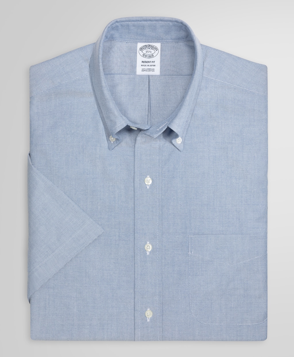 スーピマコットン　オックスフォード　ショートスリーブ　ドレスシャツ　Regent Fit