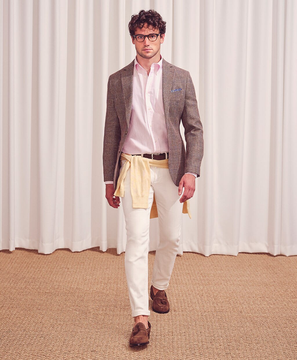 コットン オックスフォード キャンディストライプ ボタンダウンシャツ 