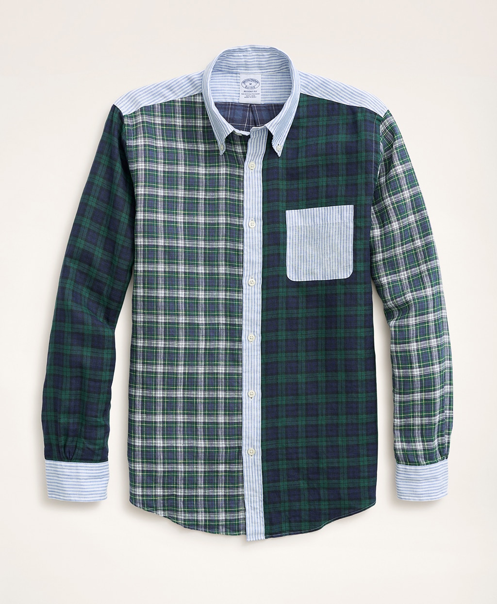 日本M 極美 麻シャツ ≪ブルックスブラザーズ REGENT FIT≫ ベージュ