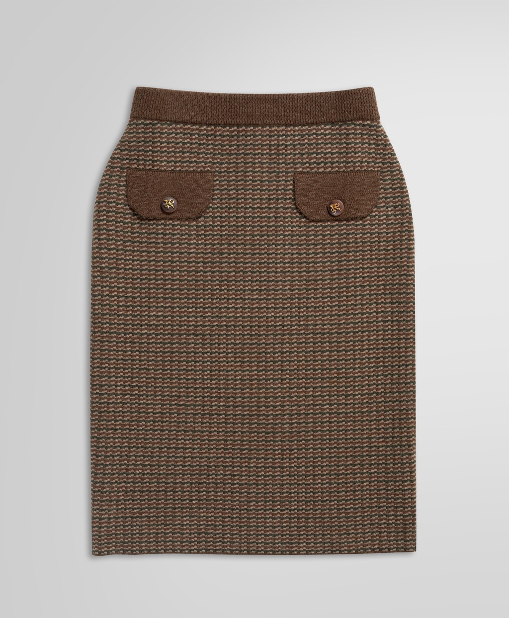 メリノウール ハウンドトゥース ニットスカート | Brooks Brothers 