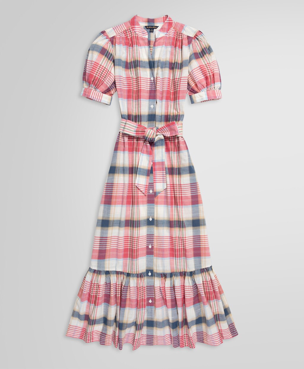 コットン マドラスチェック パフスリーブドレス | Brooks Brothers  
