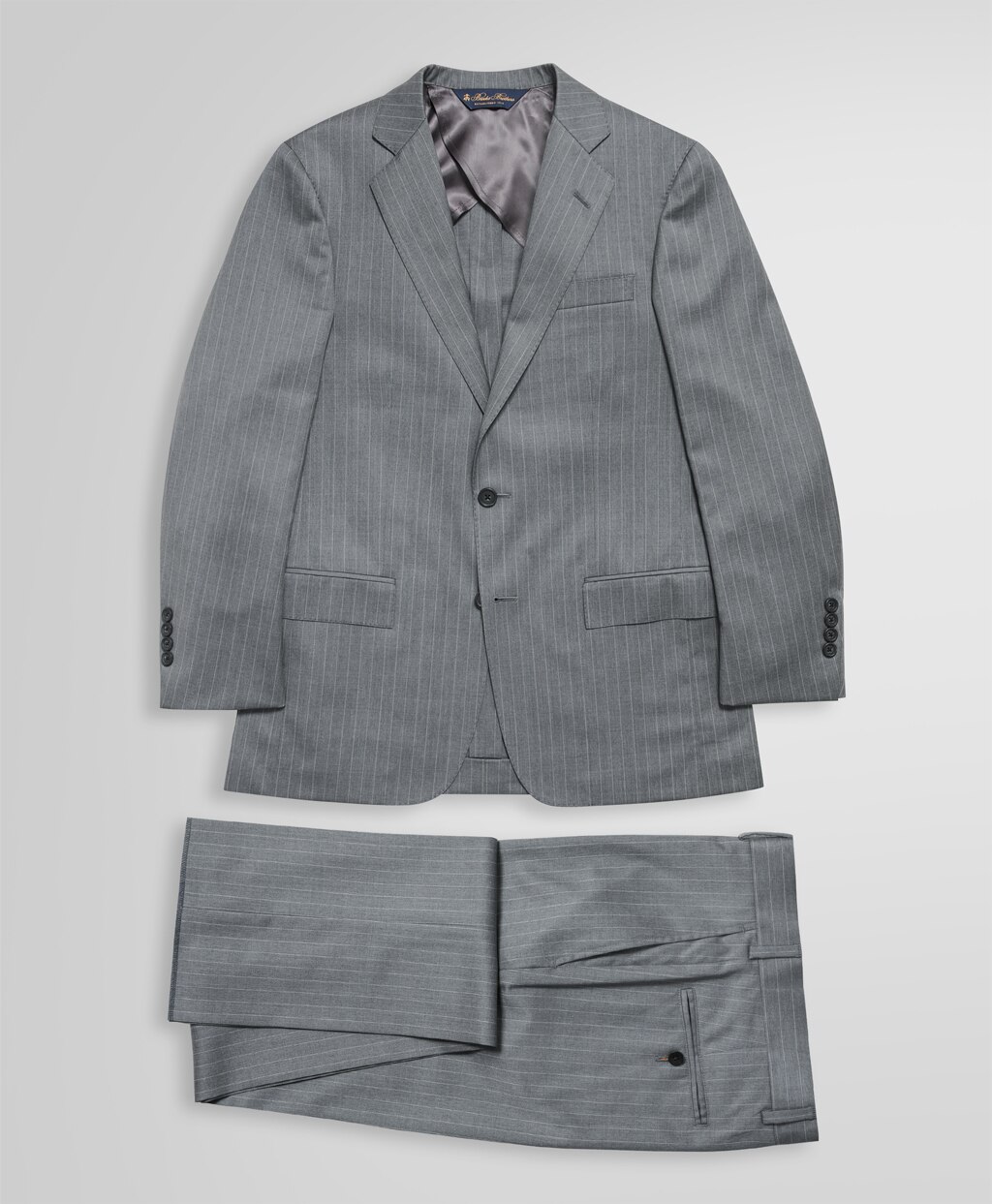 ウール/ポリエステル ピンストライプ 2釦スーツ Regent | Brooks 