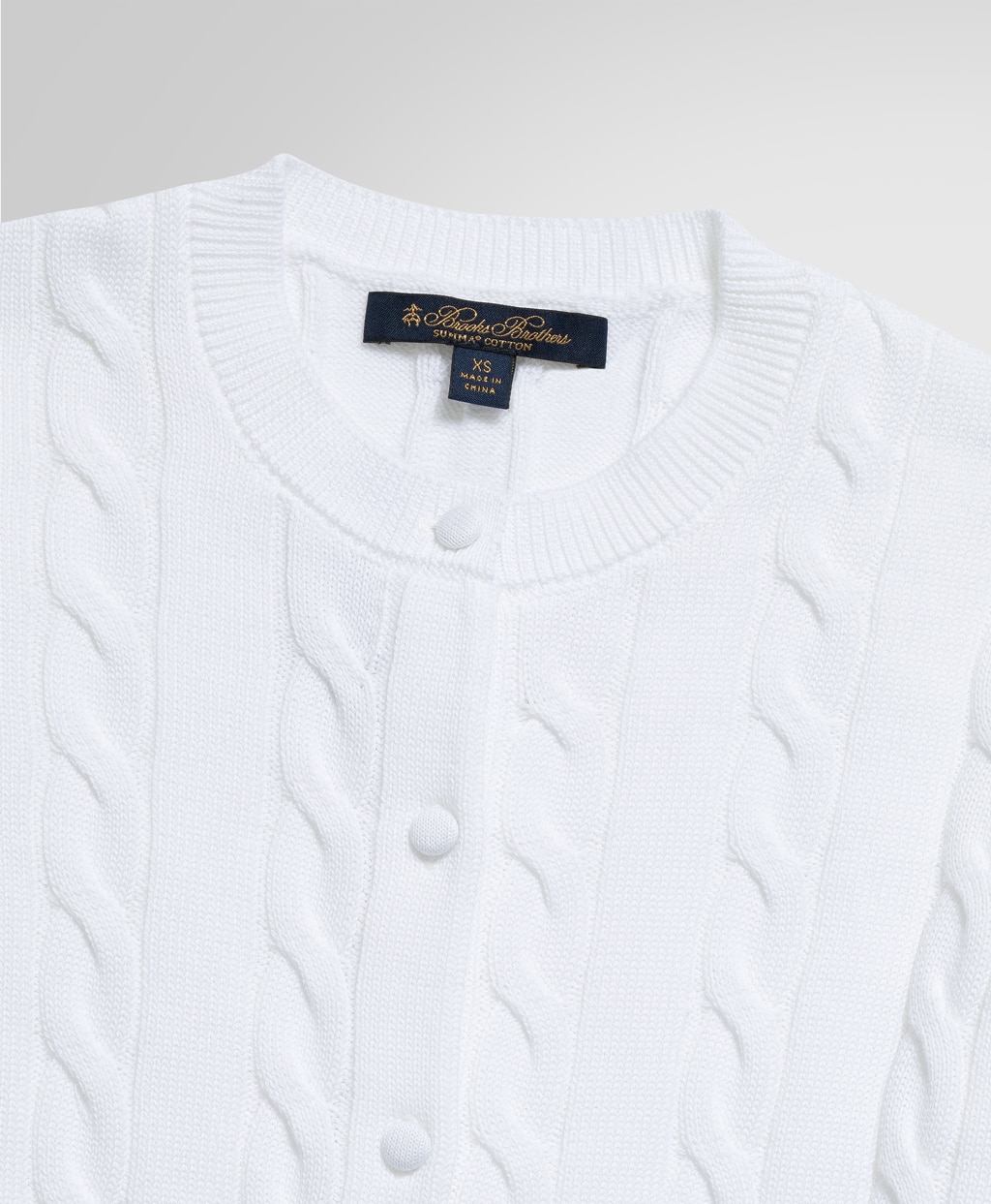 スーピマコットン　ケーブル　クロップド　クルーネックカーディガン2