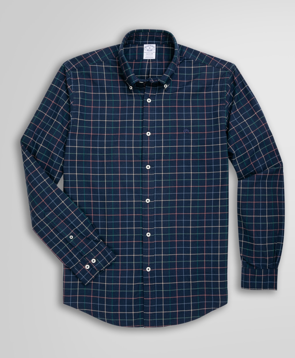 ブラッシュドコットン/ウール　チェック　スポーツシャツ　Regular Fit