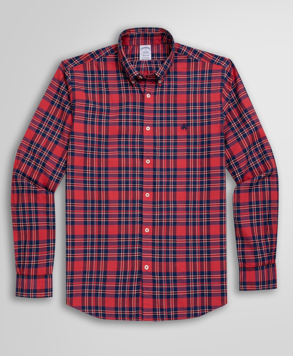 ブラッシュドコットン/ウール　チェック　スポーツシャツ　Regular Fit
