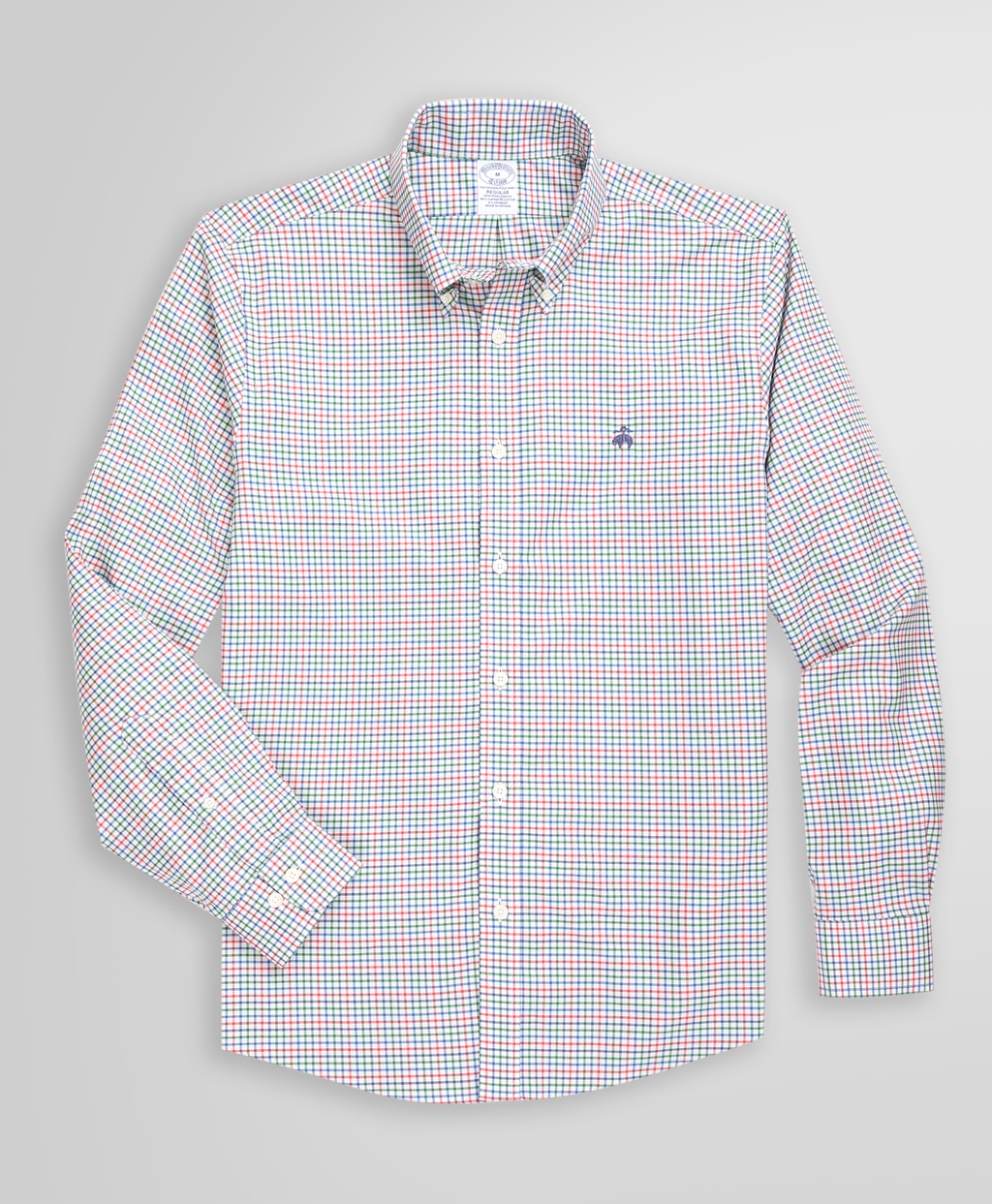 ノンアイロン　ストレッチコットンツイル　ミニチェック　スポーツシャツ　Regular Fit