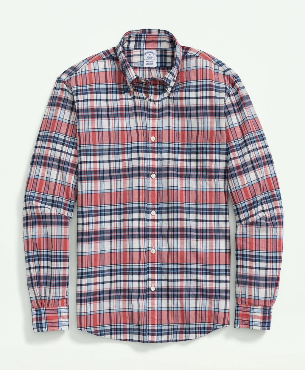 コットン　マドラス　スポーツシャツ　Regular Fit