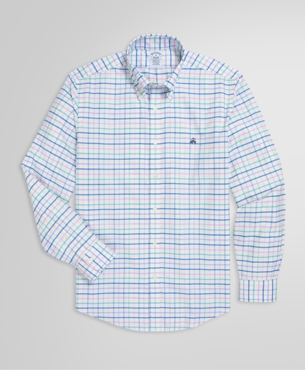 ノンアイロン　ストレッチコットン　ウィンドウペイン　スポーツシャツ　Regular Fit