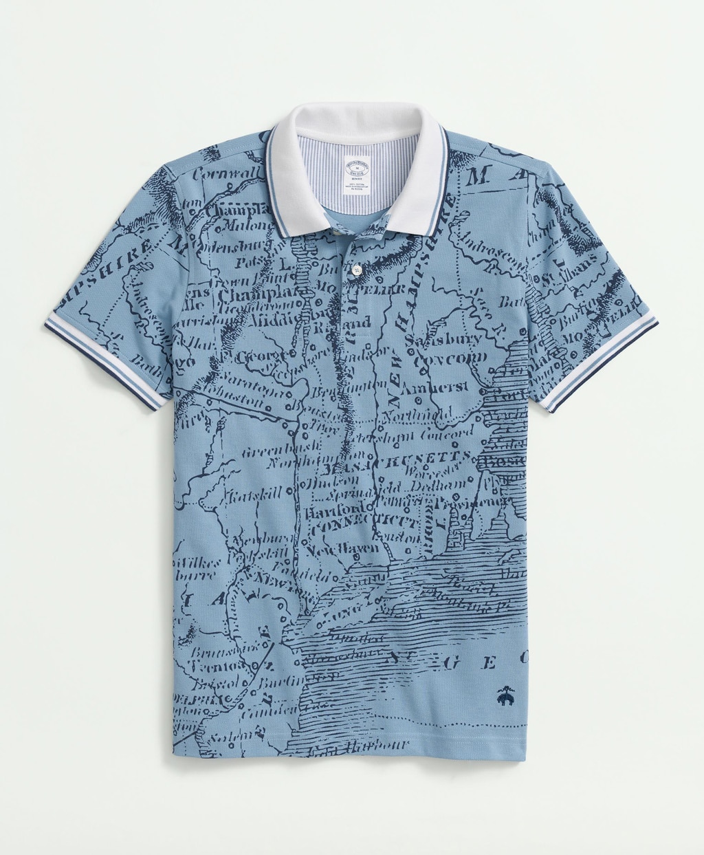 コットン　マッププリント　ポロシャツ　Slim Fit