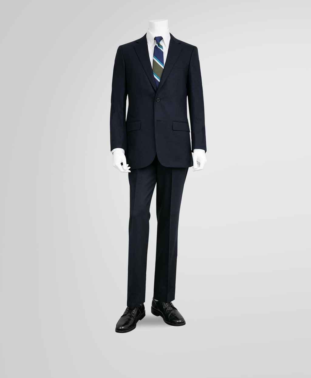 ウール/カシミヤ　フランネル　２釦スーツ　Madison2