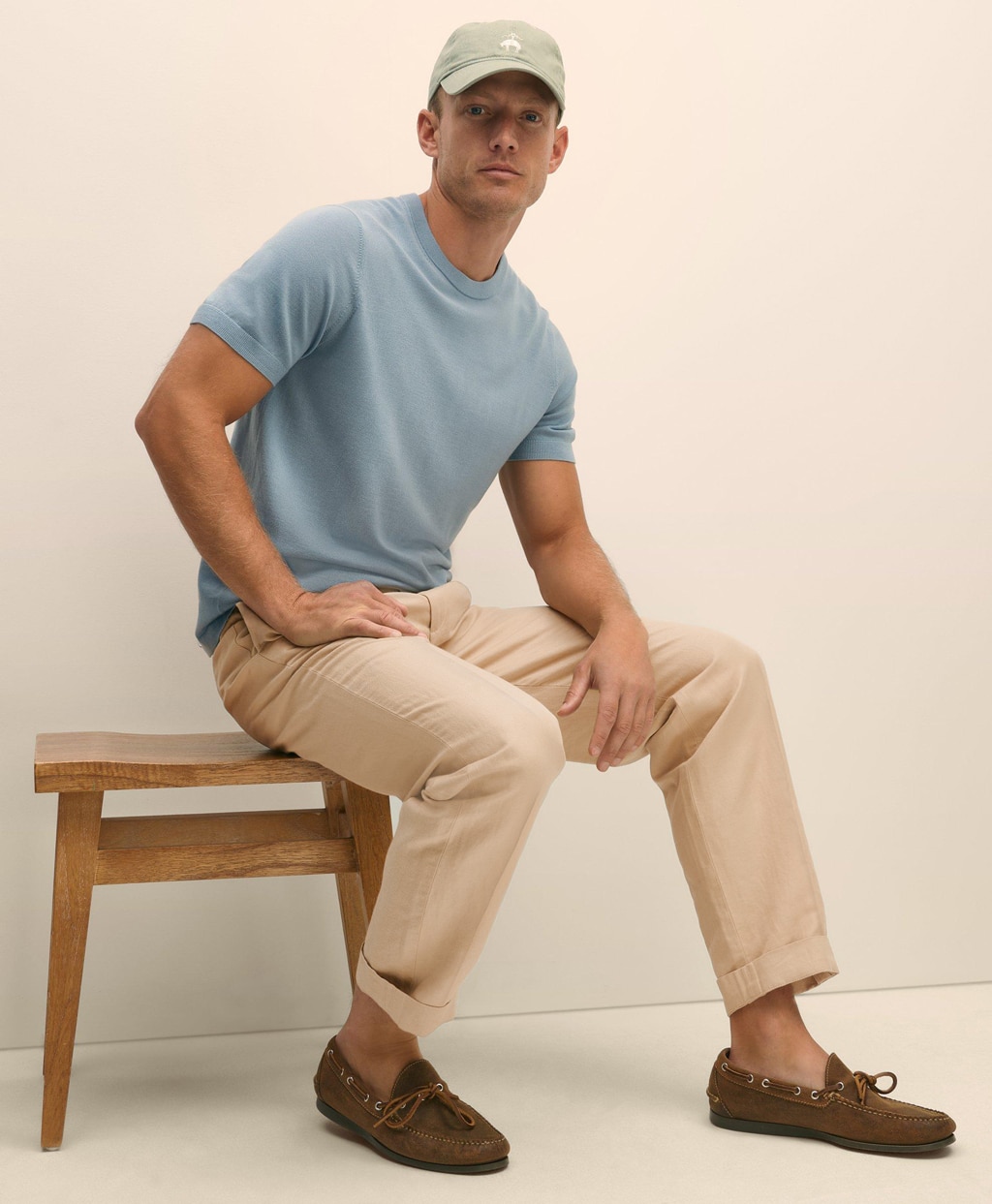 リネン／コットン　プレーンフロントパンツ　Regular