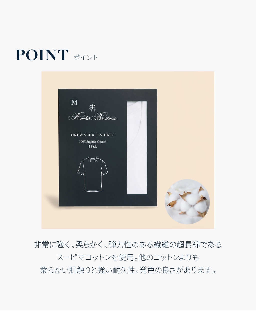 スーピマコットン　GFロゴ　３パック　クルーネックＴシャツ　Traditional Fit6