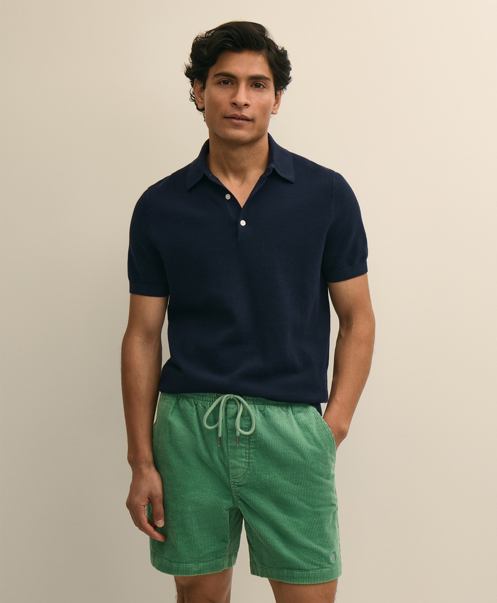 スーピマコットン　ストレッチピケ　ショートスリーブ　ポロセーター1