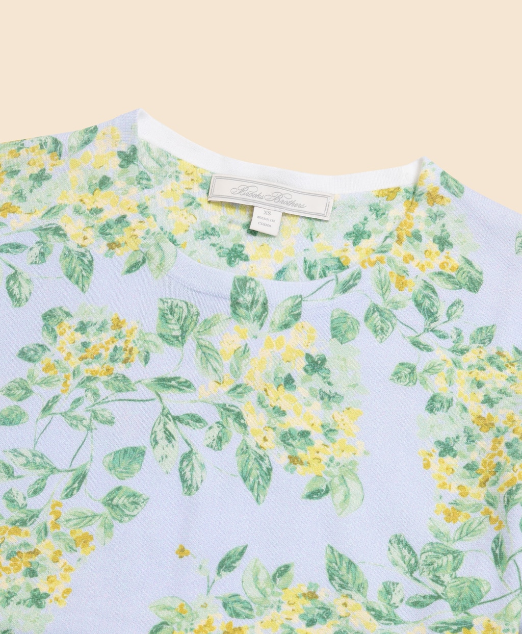 コットン　フローラルプリント　クルーネック　ショートスリーブセーター2