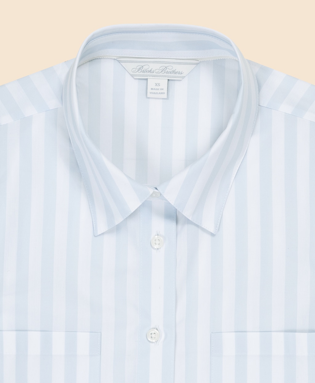 コットンポプリン　リラックスフィット　ダブルポケット　ストライプシャツ2