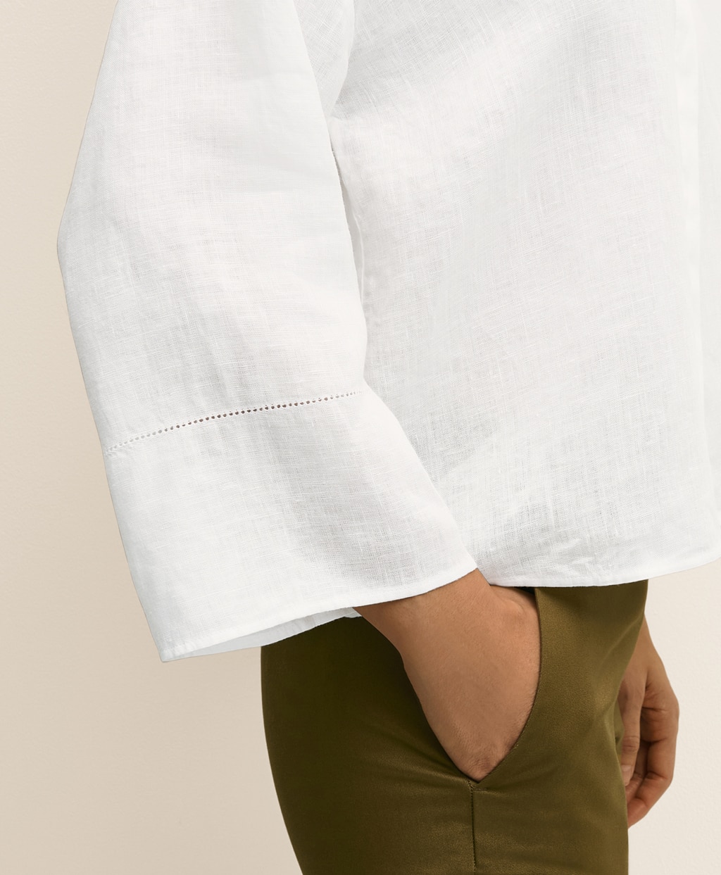 アイリッシュリネン　リラックスフィット　ワイドスリーブ　クロップドシャツ5