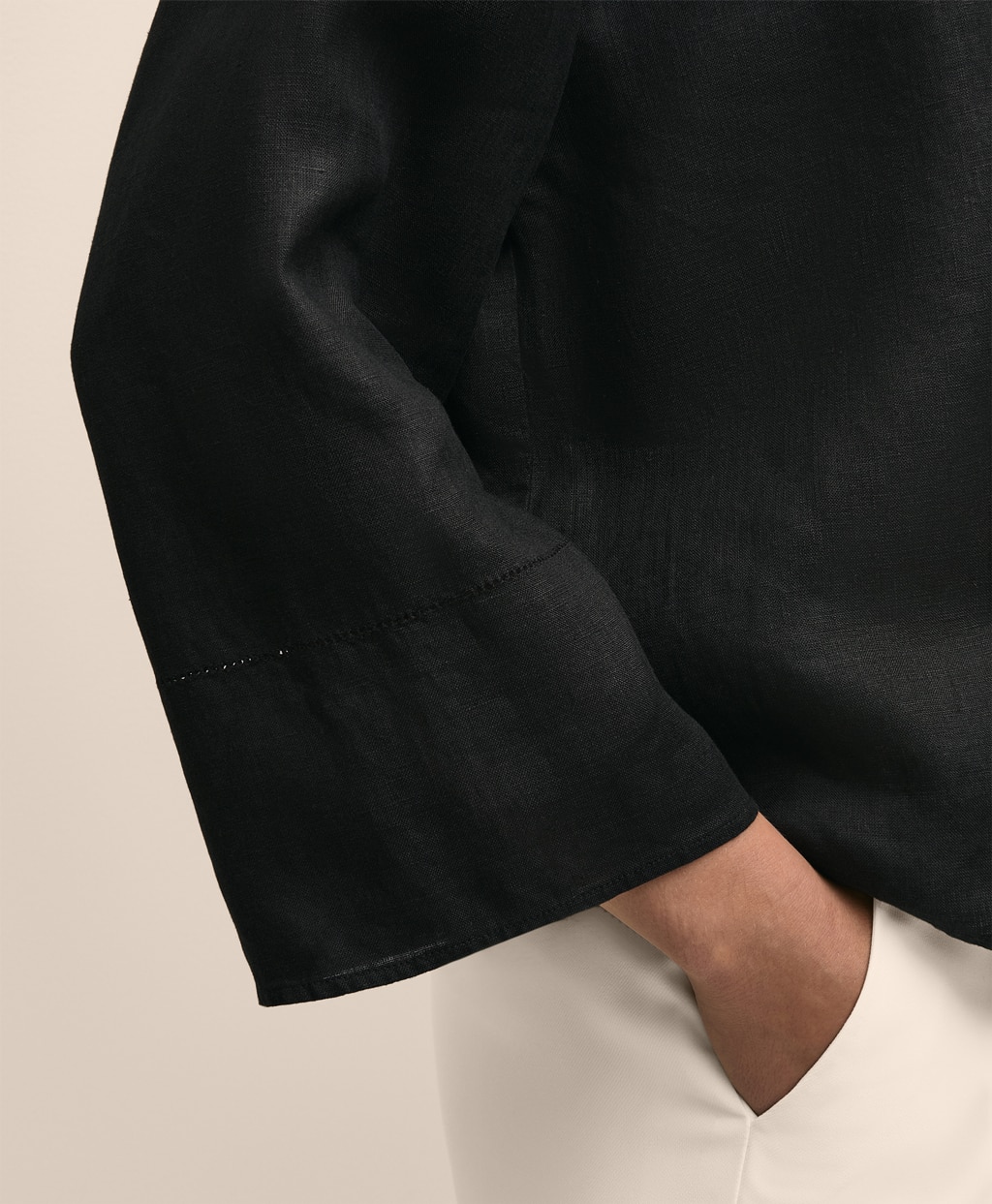 アイリッシュリネン　リラックスフィット　ワイドスリーブ　クロップドシャツ6