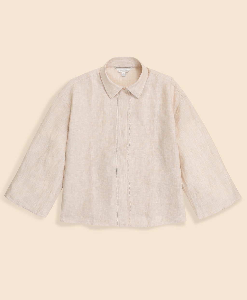 アイリッシュリネン　リラックスフィット　ワイドスリーブ　クロップドシャツ1