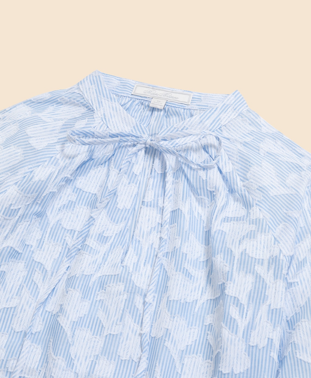 コットン　ジャカード　スタンドカラー　ブラウス2