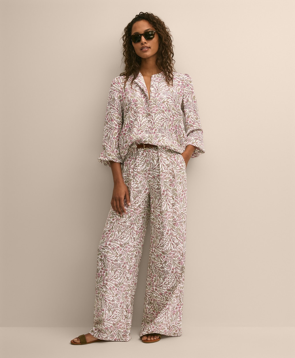 シルク　ボタニカルプリント　バルーンスリーブ　ブラウス2