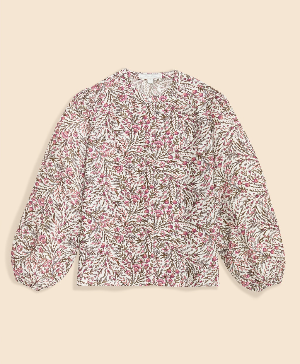 シルク　ボタニカルプリント　バルーンスリーブ　ブラウス6