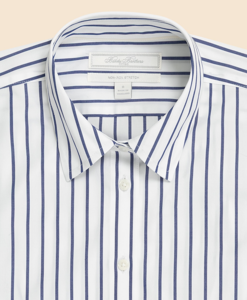 ノンアイロン　ストレッチコットン　ストライプシャツ　Fitted Fit2