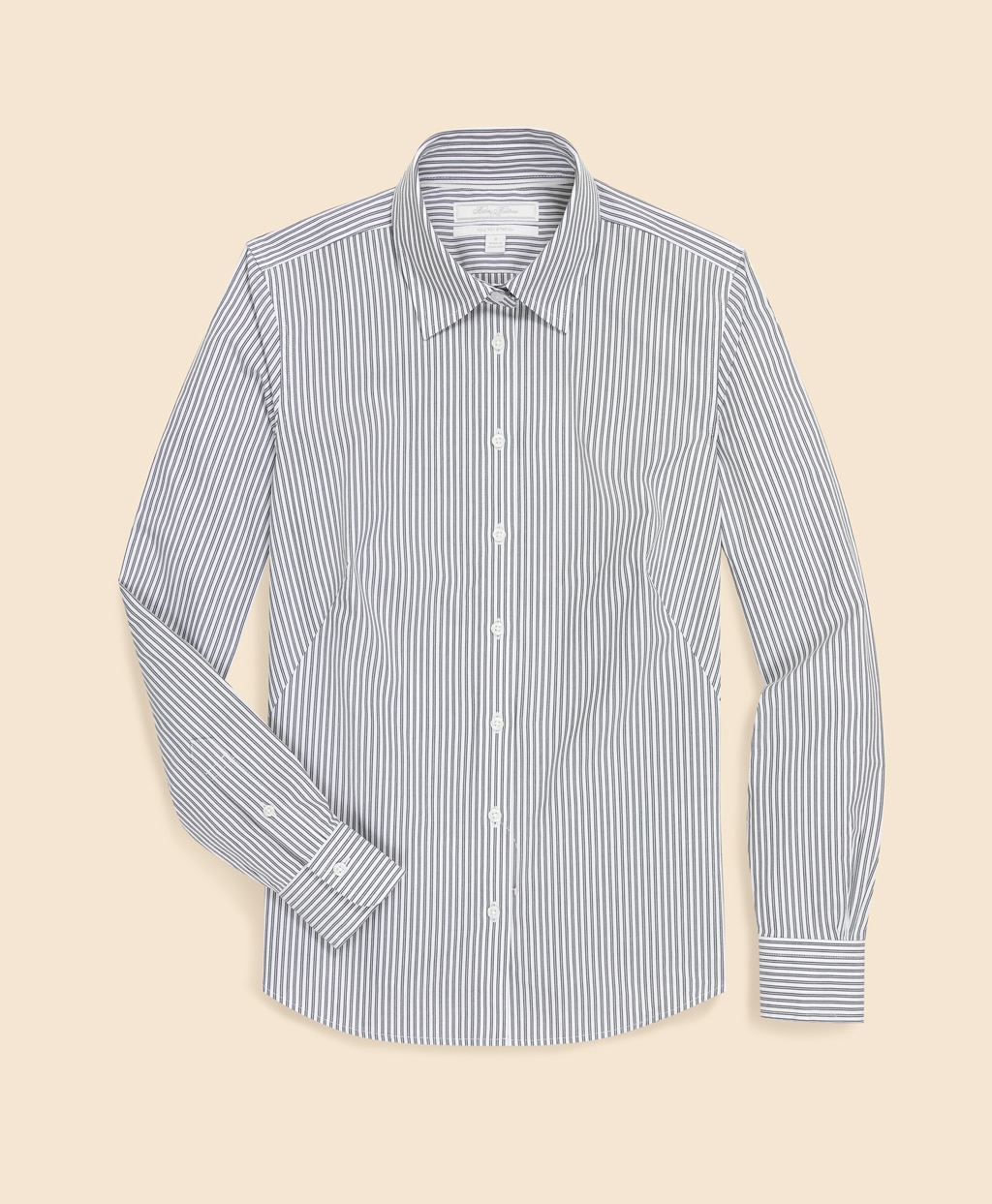 ノンアイロン　ストレッチコットン　ドビー　ストライプシャツ　Fitted Fit1