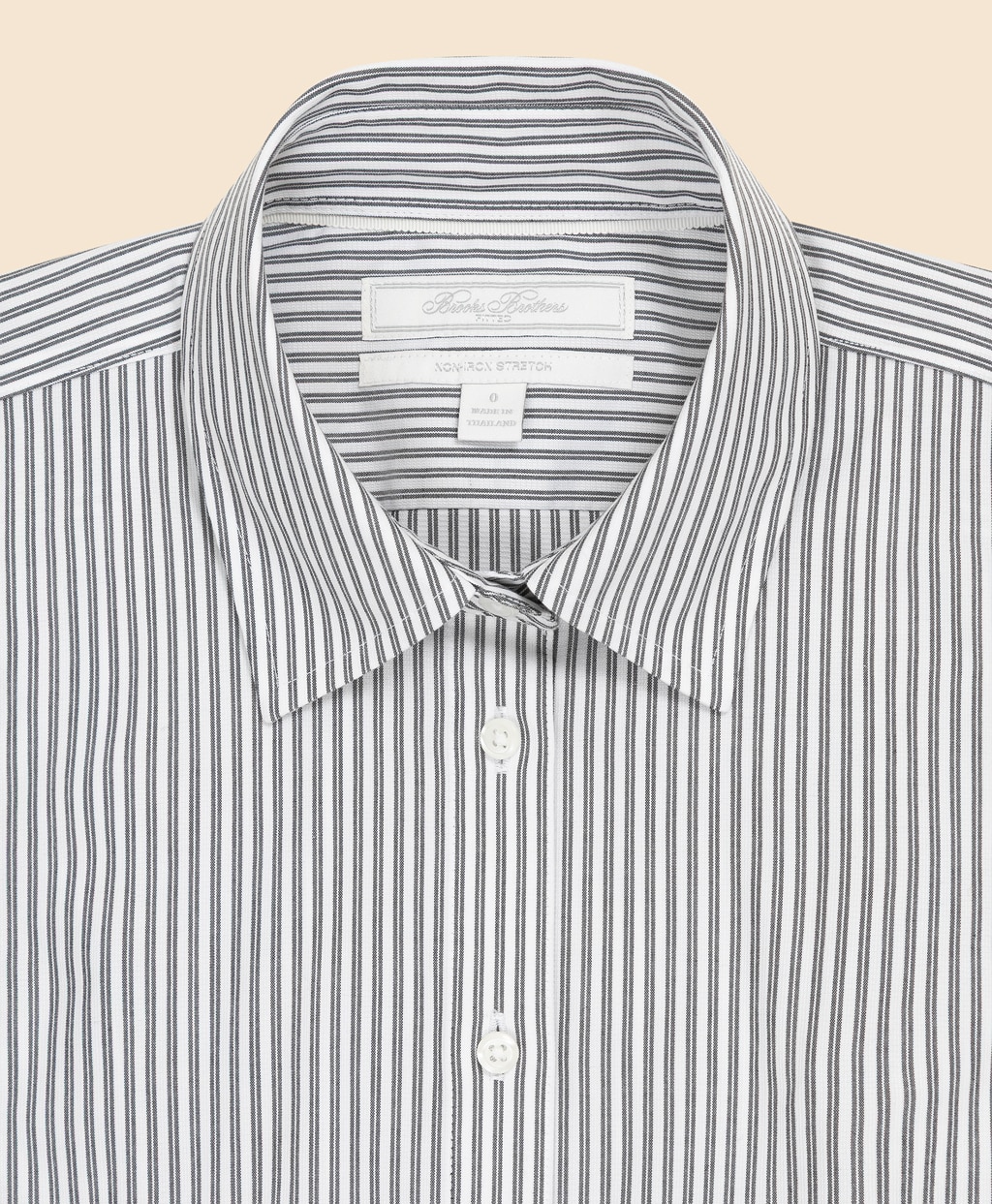 ノンアイロン　ストレッチコットン　ドビー　ストライプシャツ　Fitted Fit2