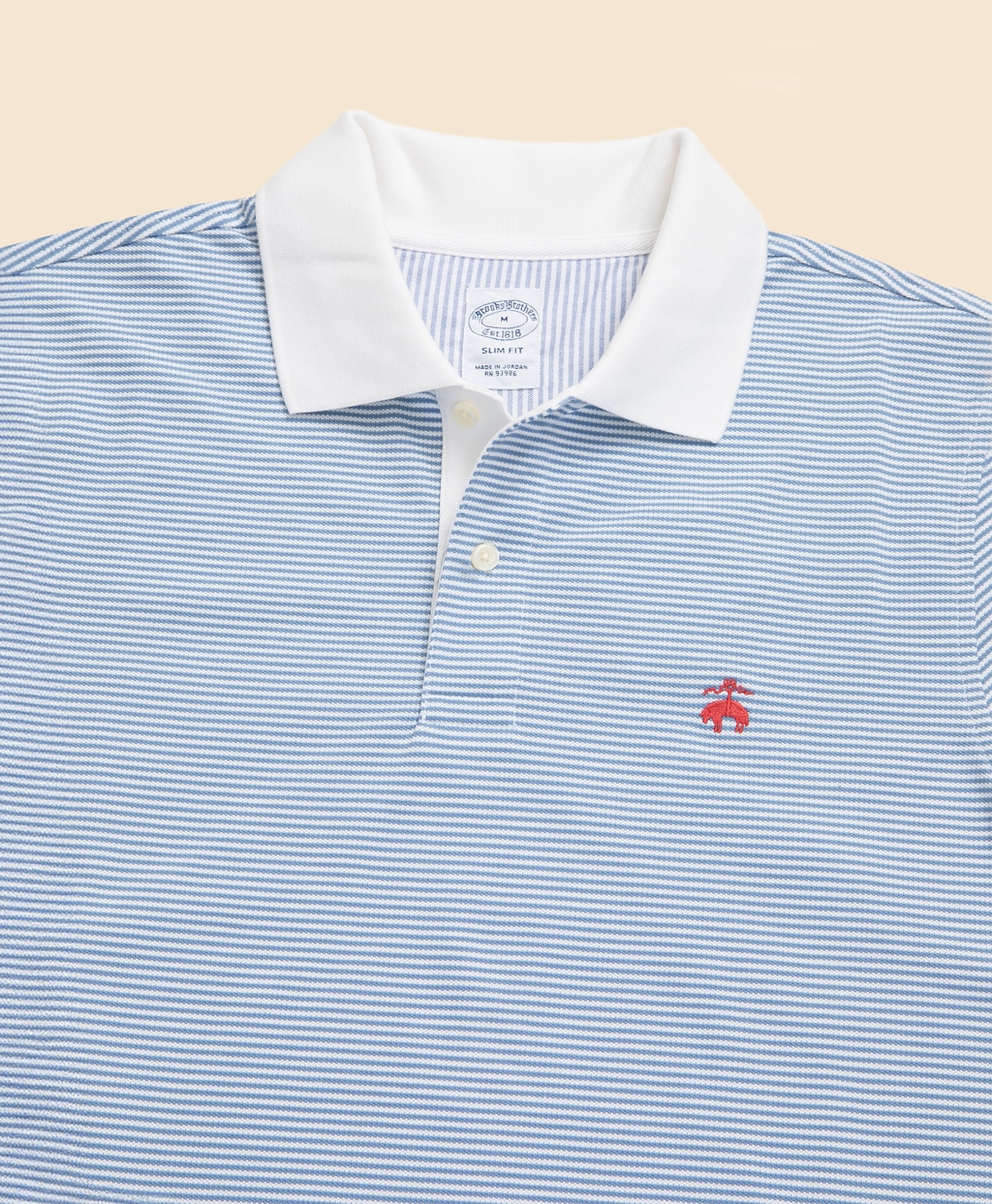 コットン　ストレッチピケ　GFロゴ　フィーダーストライプ　ポロシャツ　Slim Fit2