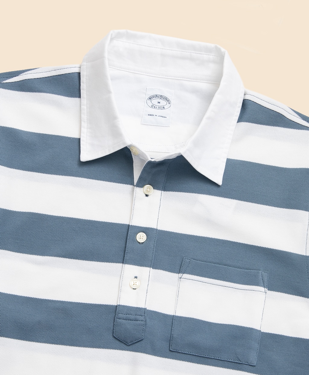 スーピマコットンストレッチ　GFロゴ　ストライプ　オックスフォードカラー　ポロシャツ2