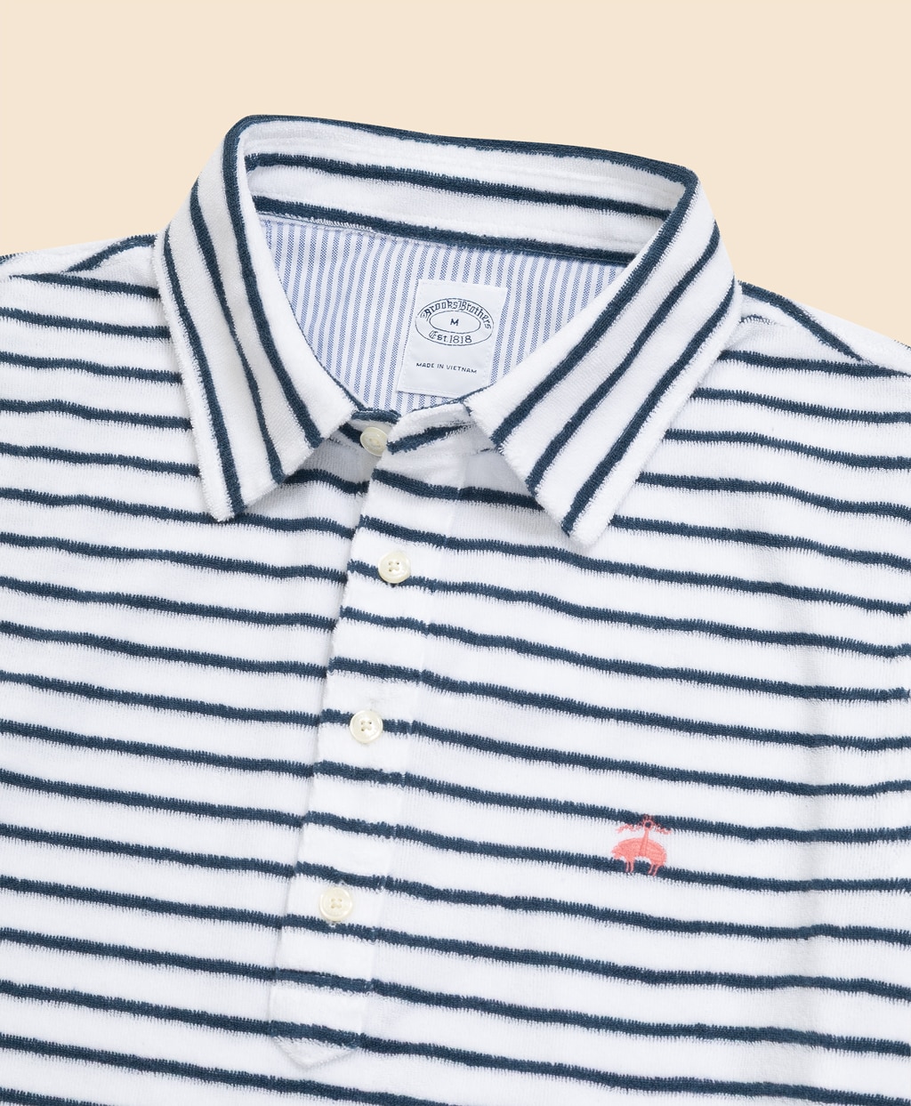 コットン／ポリエステル　GFロゴ　テリークロス　ストライプ　ポロシャツ2