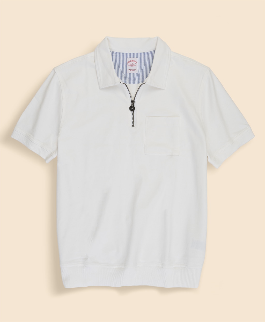 スウェードコットン　ハーフジップ　ポロシャツ1