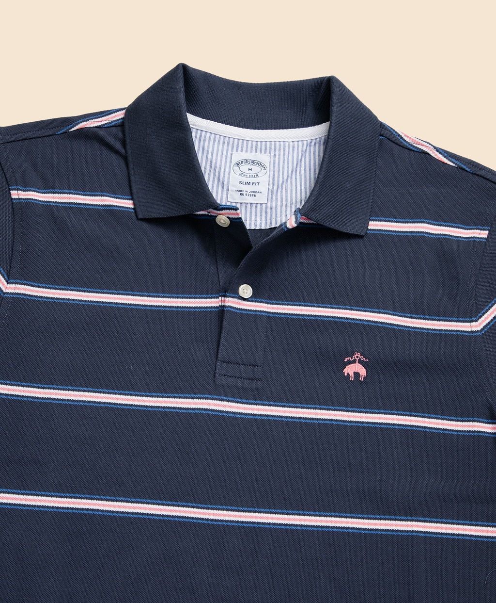 コットン　ストレッチピケ　GFロゴ　マルチストライプ　ポロシャツ　Slim Fit2